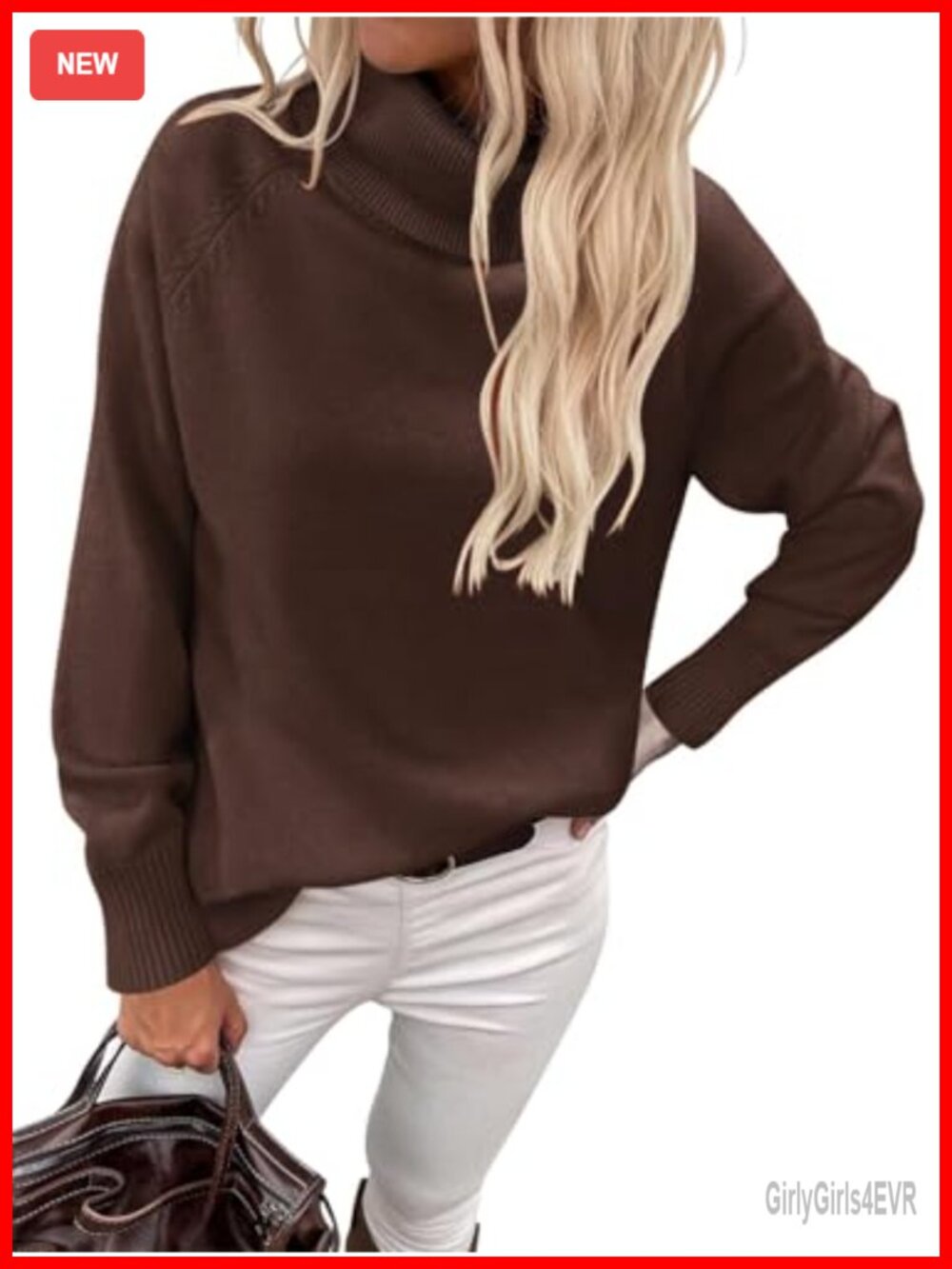 Knitted Pullover Sweater Women Long Sleeve Turtleneck Fall Winter